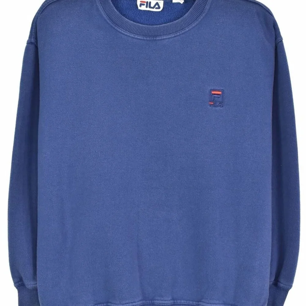 VINTAGE FILA EMBROIDERED NAVY SWEATSHIRT | LARGE - Picture 1 of 3